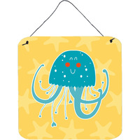 "Caroline's Treasures Jellyfish Metal Print, 6"" x 6"", Multicolor"