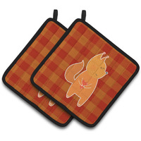 "Caroline's Treasures BB6768PTHD Fox Pair of Pot Holders, 7.5 x 7.5"", Multicolor"