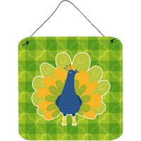 "Caroline's Treasures Pretty Peacock Metal Print, 6"" x 6"", Multicolor"