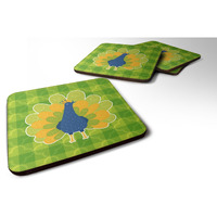"Caroline's Treasures Pretty Peacock Foam Coaster Set of 4, 3.5, Multicolor"