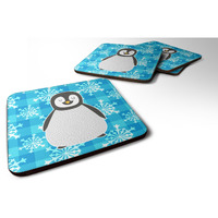 "Caroline's Treasures Penguin Foam Coaster Set of 4, 3.5, Multicolor"