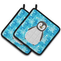 "Caroline's Treasures BB6771PTHD Penguin Pair of Pot Holders, 7.5 x 7.5"", Multicolor"