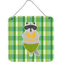 "Caroline's Treasures Raccoon Metal Print, 6"" x 6"", Multicolor"