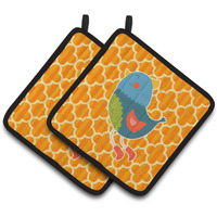 "Caroline's Treasures BB6776PTHD Bird Pair of Pot Holders, 7.5 x 7.5"", Multicolor"