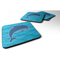 "Caroline's Treasures BB6781FC Dolphin Foam Coaster Set of 4, 3.5"", Multicolor"