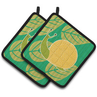 "Caroline's Treasures BB6783PTHD Snail Pair of Pot Holders, 7.5 x 7.5"", Multicolor"