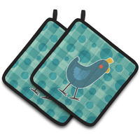 "Caroline's Treasures BB6786PTHD Polkadot Chicken Pair of Pot Holders, 7.5 x 7.5"", Multicolor"