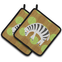 "Caroline's Treasures BB6787PTHD Zebra Pair of Pot Holders, 7.5 x 7.5"", Multicolor"