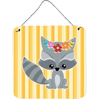 "Caroline's Treasures Raccoon Metal Print, 6"" x 6"", Multicolor"