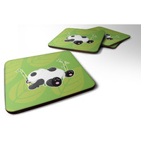 "Caroline's Treasures Passed Out Panda Foam Coaster Set of 4, 3.5, Multicolor"