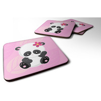 "Caroline's Treasures HEY Ya'll Panda Foam Coaster Set of 4, 3.5, Multicolor"