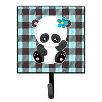 "Caroline's Treasures Panda on Plaid Wall Hook, Small, Multicolor"