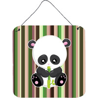 "Caroline's Treasures Bamboo Flute Panda Metal Print, 6"" x 6"", Multicolor"