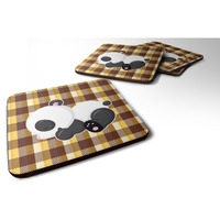 "Caroline's Treasures Panda Naptime Foam Coaster Set of 4, 3.5, Multicolor"
