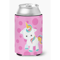 "Caroline's Treasures Pink Polkadot Unicorn Can or Bottle Hugger, Can Hugger, Multicolor"