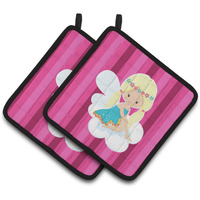 "Caroline's Treasures BB6808PTHD Blonde Fairy Pair of Pot Holders, 7.5 x 7.5"", Multicolor"