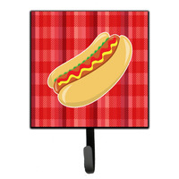 "Caroline's Treasures Hot Dog Plaid Wall Hook, Small, Multicolor"