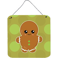 "Caroline's Treasures Christmas Gingerbread Man Metal Print, 6"" x 6"", Multicolor"