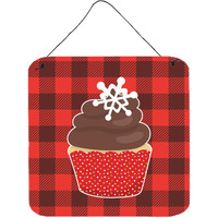 "Caroline's Treasures Christmas Cupcake Metal Print, 6"" x 6"", Multicolor"