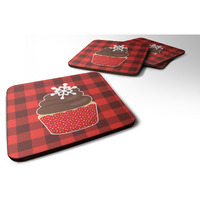 "Caroline's Treasures Christmas Cupcake Foam Coaster, 3.5"", Multicolor"