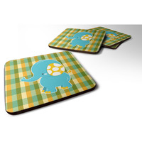 "Caroline's Treasures Boy Elephant Foam Coaster Set of 4, 3.5, Multicolor"