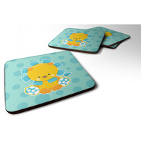 "Caroline's Treasures Boy Lion Foam Coaster Set of 4, 3.5, Multicolor"