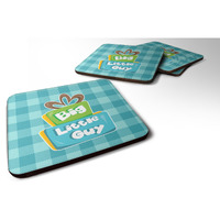 "Caroline's Treasures Boy Big Little Guy Foam Coaster Set of 4, 3.5, Multicolor"