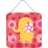 "Caroline's Treasures Girl Elephant Metal Print, 6"" x 6"", Multicolor"