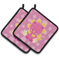 "Caroline's Treasures BB6829PTHD Girl Lion Pair of Pot Holders, 7.5 x 7.5"", Multicolor"