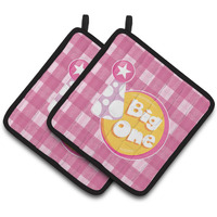 "Caroline's Treasures BB6830PTHD Girl Big One Pair of Pot Holders, 7.5 x 7.5"", Multicolor"