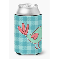 "Caroline's Treasures Bird On Blue Plaid Can or Bottle Hugger, Can Hugger, Multicolor"