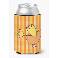 "Caroline's Treasures Bird On Orange Plaid Can or Bottle Hugger, Can Hugger, Multicolor"