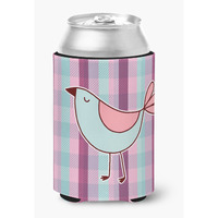 "Caroline's Treasures Bird On Purple Plaid Can or Bottle Hugger, Can Hugger, Multicolor"
