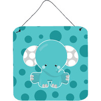 "Caroline's Treasures Polkadot Elephant Metal Print, 6"" x 6"", Multicolor"