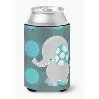 "Caroline's Treasures Polkadot Grey Elephant Can or Bottle Hugger, Can Hugger, Multicolor"