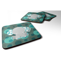 "Caroline's Treasures Polkadot Naptime Elephant Foam Coaster Set of 4, 3.5, Multicolor"