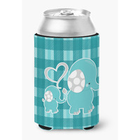 "Caroline's Treasures Plaid Momma & Baby Elephant Can or Bottle Hugger, Can Hugger, Multicolor"