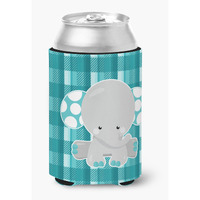 "Caroline's Treasures Plaid Elephant Can or Bottle Hugger, Can Hugger, Multicolor"
