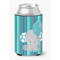 "Caroline's Treasures Grey Elephant with Balloon Can or Bottle Hugger, Can Hugger, Multicolor"
