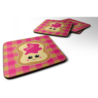 "Caroline's Treasures Jelly Toast Foam Coaster Set of 4, 3.5, Multicolor"