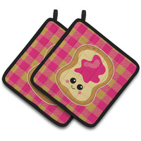 "Caroline's Treasures BB6844PTHD Jelly Toast Pair of Pot Holders, 7.5 x 7.5"", Multicolor"