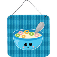 "Caroline's Treasures Blue bowl of Cereal Metal Print, 6"" x 6"", Multicolor"