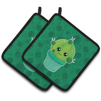 "Caroline's Treasures Cactus Polkadots Pair of Pot Holders, 7.5 x 7.5, Multicolor"