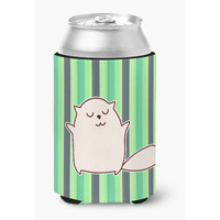 "Caroline's Treasures Cat green Stripes Can or Bottle Hugger, Can Hugger, Multicolor"