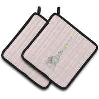 "Caroline's Treasures BB6858PTHD Circus Seal Pair of Pot Holders, 7.5 x 7.5"", Multicolor"