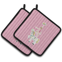 "Caroline's Treasures BB6860PTHD Circus Performer Pair of Pot Holders, 7.5 x 7.5"", Multicolor"