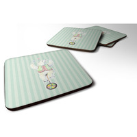 "Caroline's Treasures Circus Bear Foam Coaster Set of 4, 3.5, Multicolor"