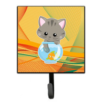 "Caroline's Treasures Kitten in the Fish Bowl Wall Hook, Small, Multicolor"