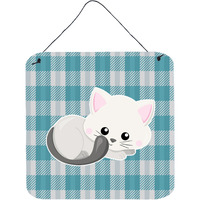 "Caroline's Treasures White Kitten Metal Print, 6"" x 6"", Multicolor"