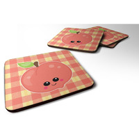 "Caroline's Treasures Perfectly Peach Foam Coaster Set of 4, 3.5, Multicolor"